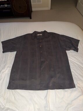 Tommy Bahama Charcoal Camp Shirt